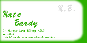 mate bardy business card