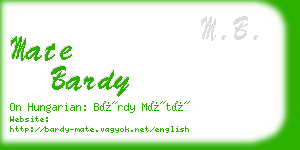 mate bardy business card